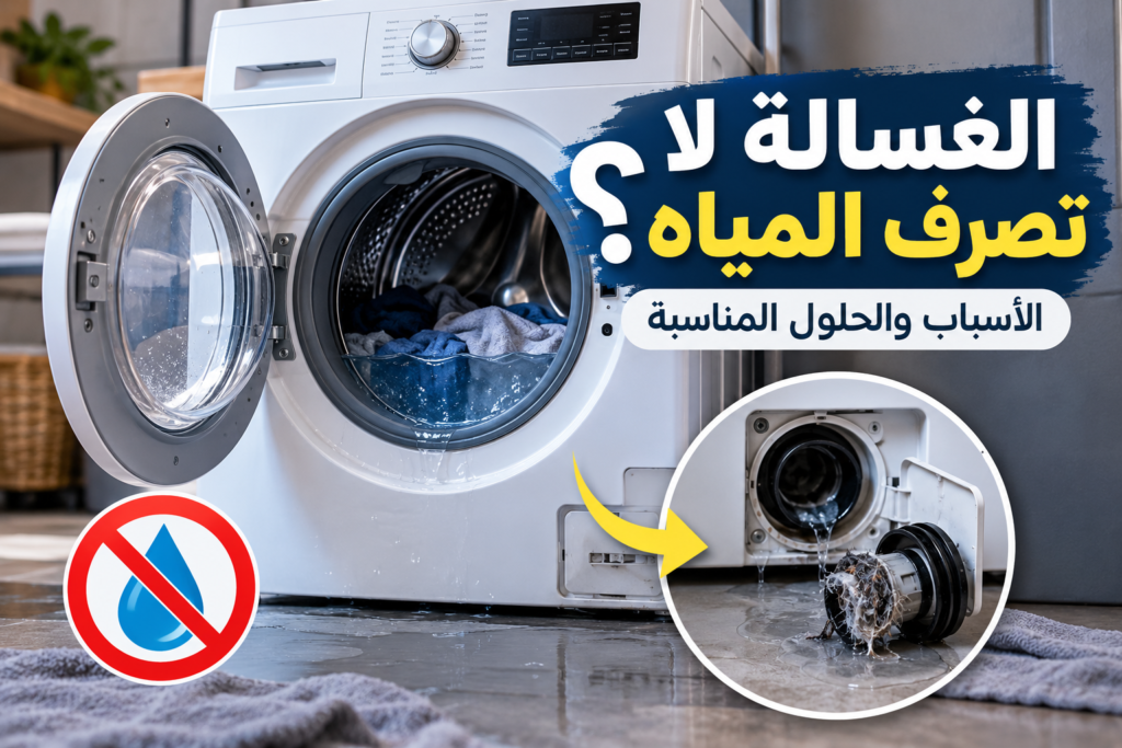 الغسالة لا تصرف المياه